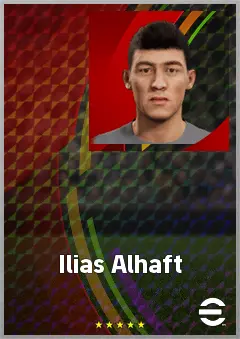 Ilias Alhaft eFootball 2026 player card, 68 OVR RWF