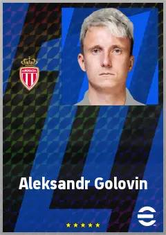 Aleksandr Golovin eFootball 2026 player card, 76 OVR AMF