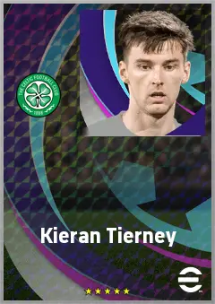 Kieran Tierney eFootball 2026 player card, 75 OVR LB