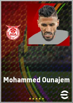Mohammed Ounajem eFootball 2026 player card, 64 OVR RWF