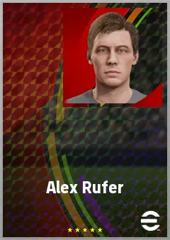 Alex Rufer eFootball 2026 player card, 71 OVR DMF