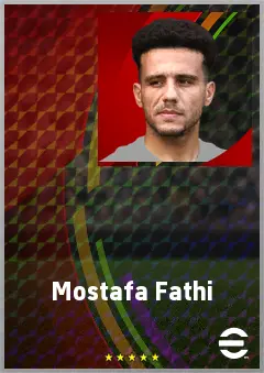 Mostafa Fathi eFootball 2026 player card, 72 OVR RWF