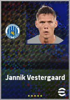 Jannik Vestergaard eFootball 2026 player card, 74 OVR CB