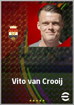 Vito van Crooij eFootball 2026 player card, 72 OVR RWF