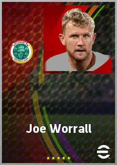 Joe Worrall eFootball 2026 player card, 72 OVR CB