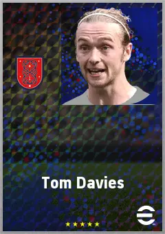 Tom Davies eFootball 2026 player card, 71 OVR CMF