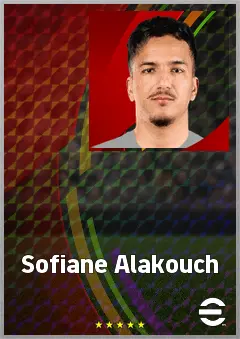 Sofiane Alakouch eFootball 2026 player card, 67 OVR RB