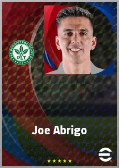 Joe Abrigo eFootball 2026 player card, 71 OVR AMF