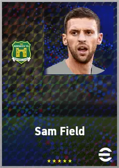 Sam Field eFootball 2026 player card, 71 OVR DMF
