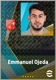 Emmanuel Ojeda eFootball 2026 player card, 72 OVR DMF