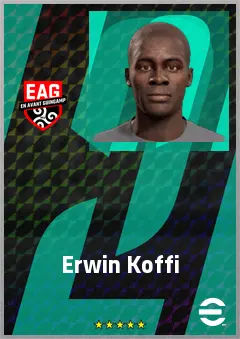 Erwin Koffi eFootball 2026 player card, 69 OVR RB
