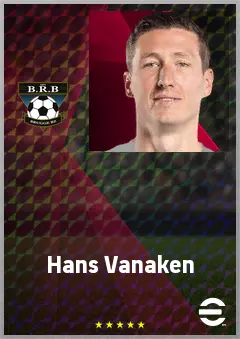 Hans Vanaken eFootball 2026 player card, 76 OVR AMF