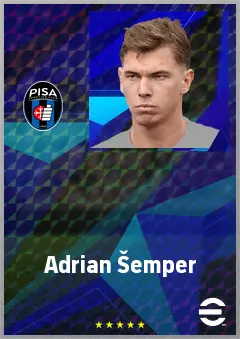 Adrian Šemper eFootball 2026 player card, 72 OVR GK