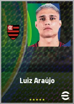 Luiz Araújo eFootball 2026 player card, 75 OVR RMF