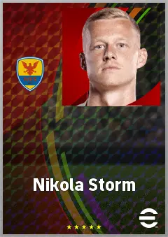 Nikola Storm eFootball 2026 player card, 72 OVR LWF