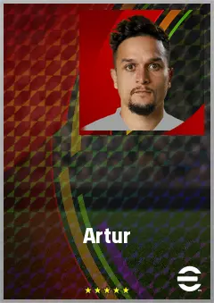 Artur eFootball 2026 player card, 76 OVR RWF