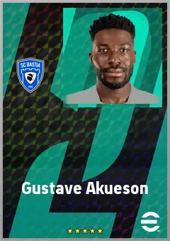 Gustave Akueson eFootball 2026 player card, 68 OVR CB