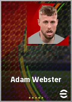 Adam Webster eFootball 2026 player card, 75 OVR CB
