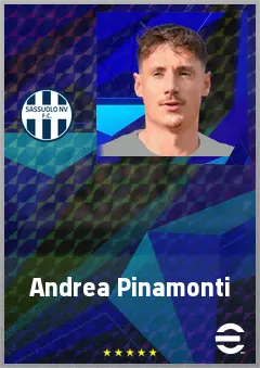 Andrea Pinamonti eFootball 2026 player card, 76 OVR CF