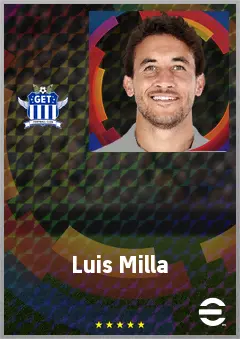 Luis Milla eFootball 2026 player card, 76 OVR CMF
