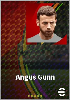 Angus Gunn eFootball 2026 player card, 71 OVR GK