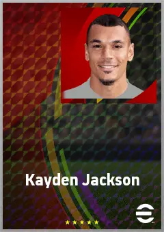 Kayden Jackson eFootball 2026 player card, 69 OVR RWF