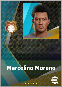 Marcelino Moreno eFootball 2026 player card, 77 OVR AMF