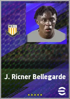 J. Ricner Bellegarde eFootball 2026 player card, 74 OVR CMF