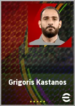 Grigoris Kastanos eFootball 2026 player card, 71 OVR CMF