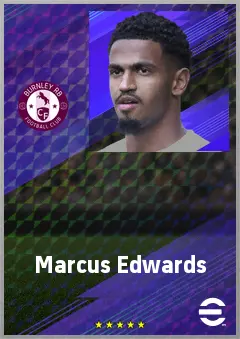 Marcus Edwards eFootball 2026 player card, 75 OVR RWF