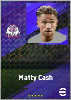 Matty Cash eFootball 2026 player card, 77 OVR RB