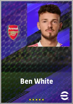 Ben White eFootball 2026 player card, 77 OVR RB