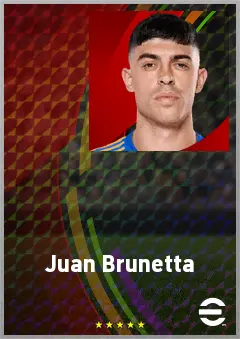 Juan Brunetta eFootball 2026 player card, 76 OVR AMF