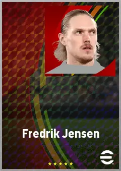 Fredrik Jensen eFootball 2026 player card, 72 OVR AMF