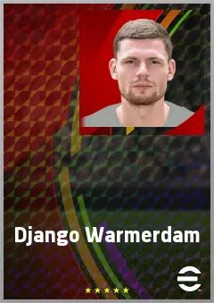 Django Warmerdam eFootball 2026 player card, 67 OVR LB