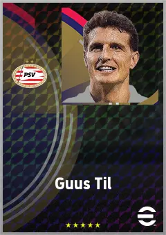 Guus Til eFootball 2026 player card, 76 OVR AMF
