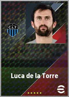Luca de la Torre eFootball 2026 player card, 73 OVR CMF