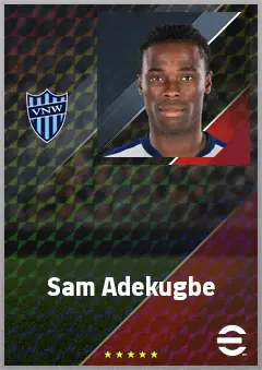 Sam Adekugbe eFootball 2026 player card, 71 OVR LB