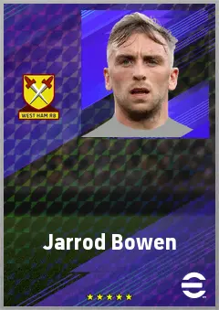 Jarrod Bowen eFootball 2026 player card, 78 OVR RWF