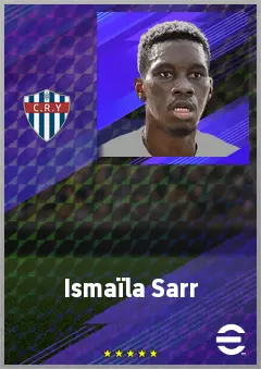 Ismaïla Sarr eFootball 2026 player card, 78 OVR RWF