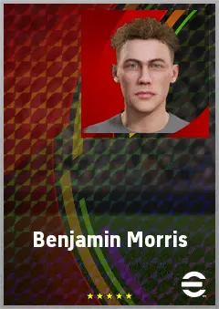 Benjamin Morris eFootball 2026 player card, 68 OVR CF