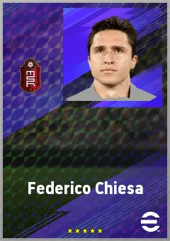 Federico Chiesa eFootball 2026 player card, 77 OVR LWF