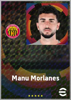 Manu Morlanes eFootball 2026 player card, 73 OVR CMF