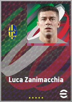 Luca Zanimacchia eFootball 2026 player card, 72 OVR RWF