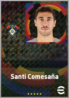 Santi Comesaña eFootball 2026 player card, 75 OVR CMF