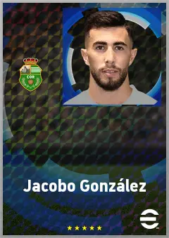 Jacobo González eFootball 2026 player card, 71 OVR RWF