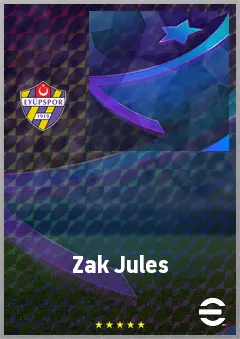 Zak Jules eFootball 2026 player card, 66 OVR CB