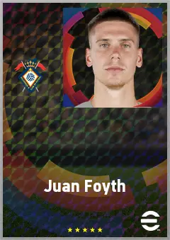 Juan Foyth eFootball 2026 player card, 75 OVR RB