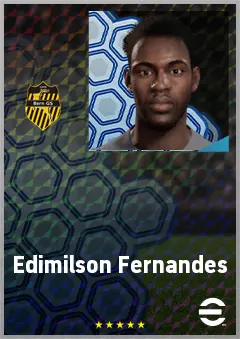 Edimilson Fernandes eFootball 2026 player card, 72 OVR DMF
