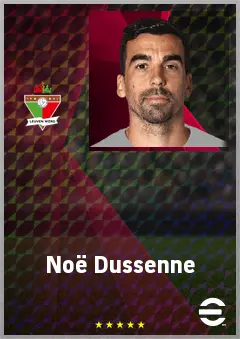 Noë Dussenne eFootball 2026 player card, 71 OVR CB
